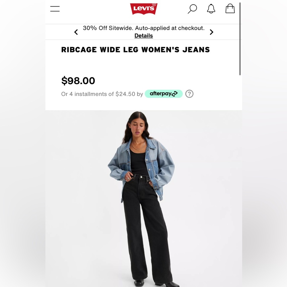 BRAND NEW WITH TAGS RIBCAGE WIDE LEG WOMEN'S JEANS